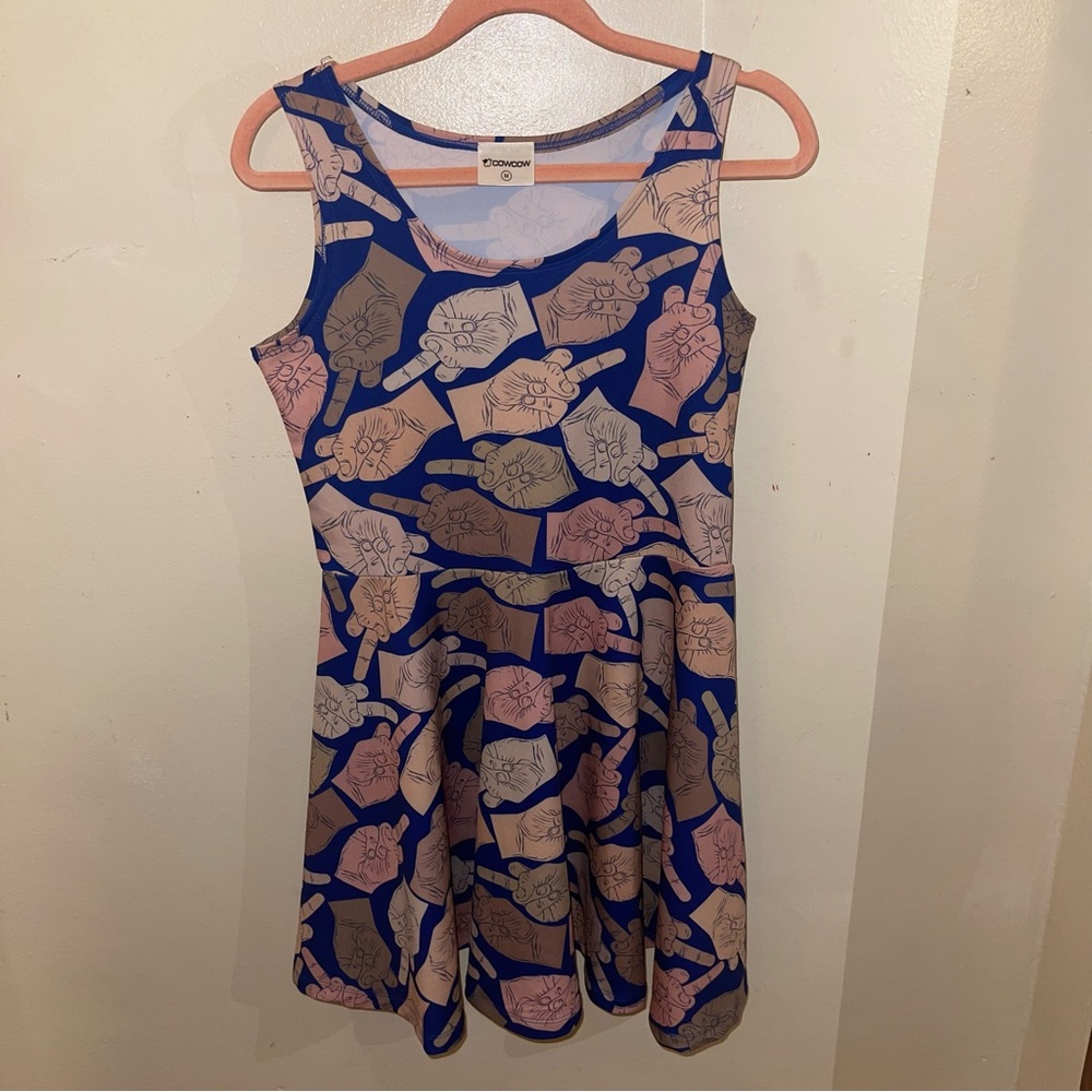 Middle Finger Eff You Skater Dress by CowCow Size Med